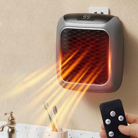 Handy Heater Turbo | Portable Wall-Outlet Mini Heater with Adjustable Temperature & Remote Control